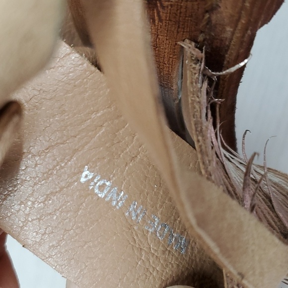 Freebird by Steven Womens Metallic Suede Loop Toe Sandals Flats shoes sz 36/5 - Picture 12 of 13